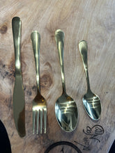 Load image into Gallery viewer, Naz’s Gold Cutlery 24 piece set
