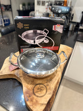 Load image into Gallery viewer, Naz's Kitchen HONEYCOMB Stainless Steel Wok Kadai with Glass Lid (Copy)
