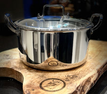 Load image into Gallery viewer, Naz&#39;s Kitchen Triply Stainless Steel Deep Pot with Glass Lid
