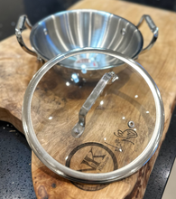 Load image into Gallery viewer, Naz&#39;s Kitchen Triply Stainless Steel Wok Kadai with Glass Lid
