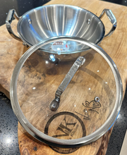 Load image into Gallery viewer, Naz&#39;s Kitchen Triply Stainless Steel Wok Kadai with Glass Lid
